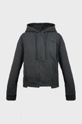 CUT-UP FITTED HOODIE BLACK