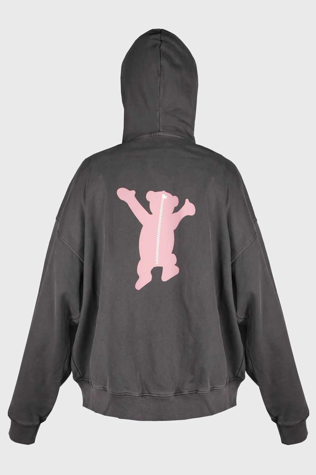 CHARCOAL NEW TEDDY LOGO PIGMENT HOODIE