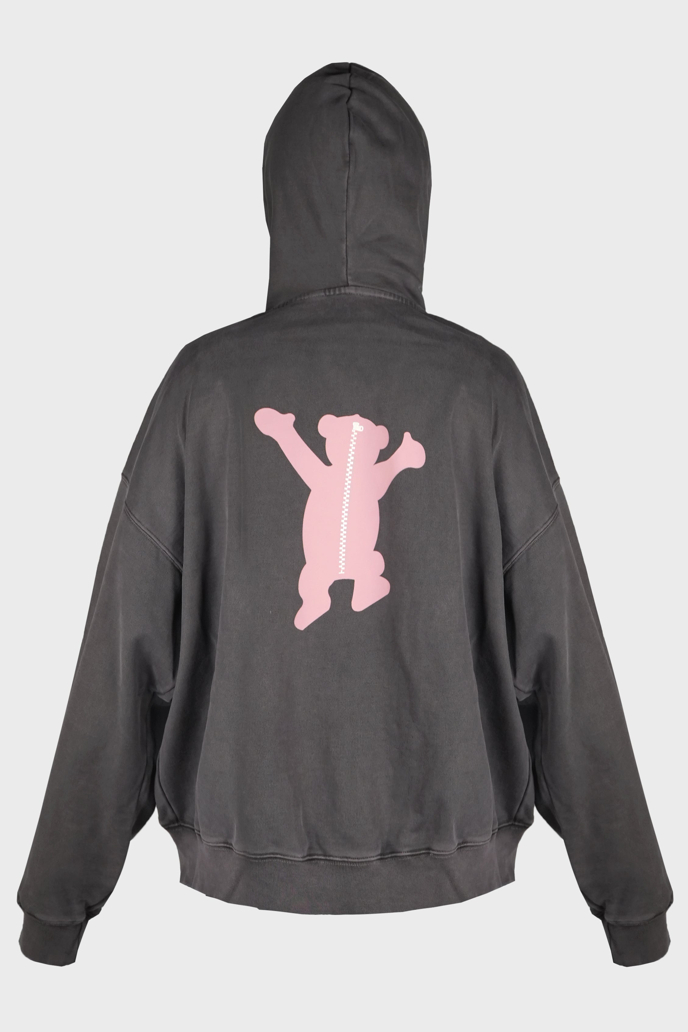 CHARCOAL NEW TEDDY LOGO PIGMENT HOODIE