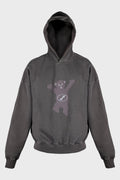CHARCOAL NEW TEDDY LOGO PIGMENT HOODIE
