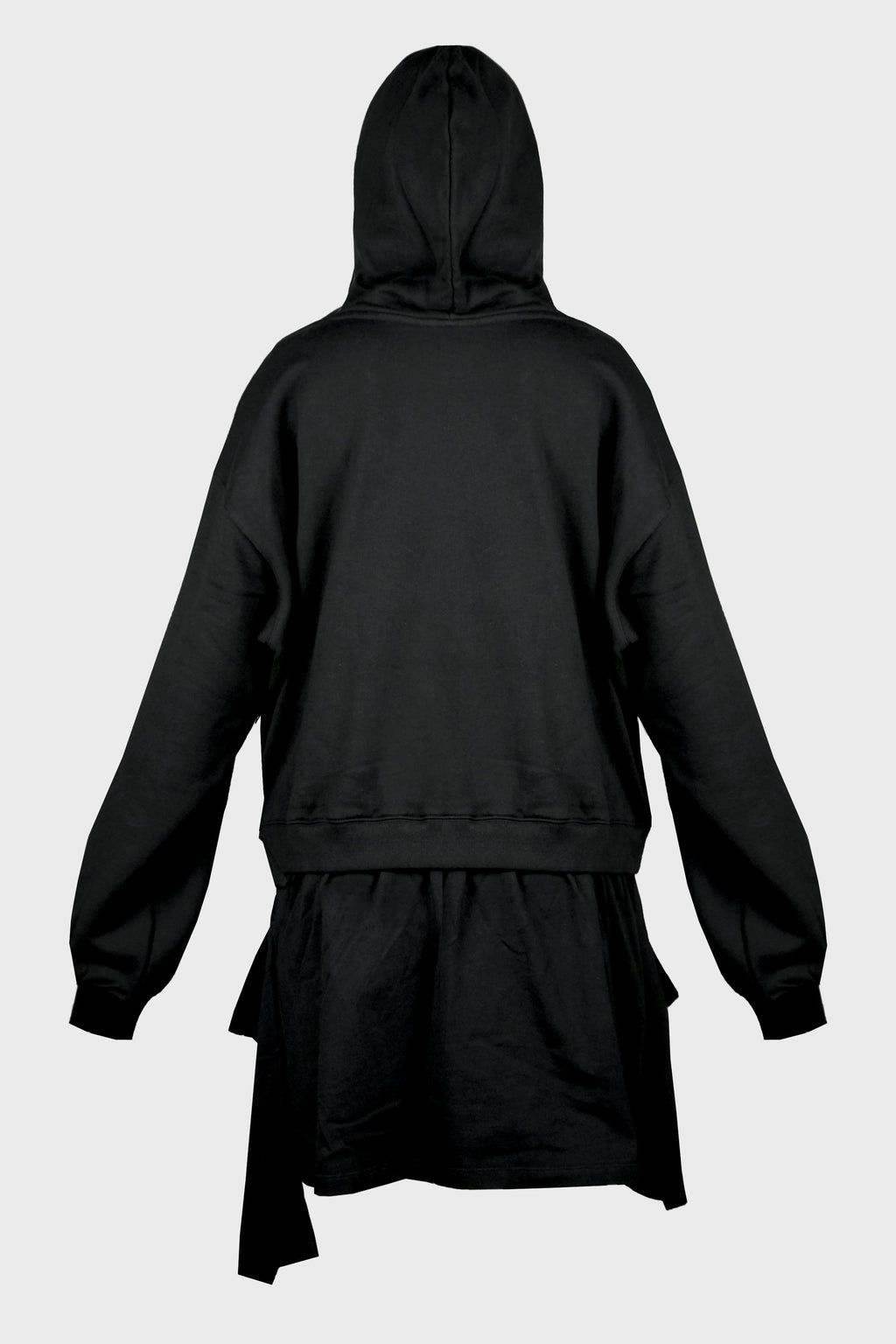 BLACK WOMENS T-SHIRT LAYERED JERSEY DRESS