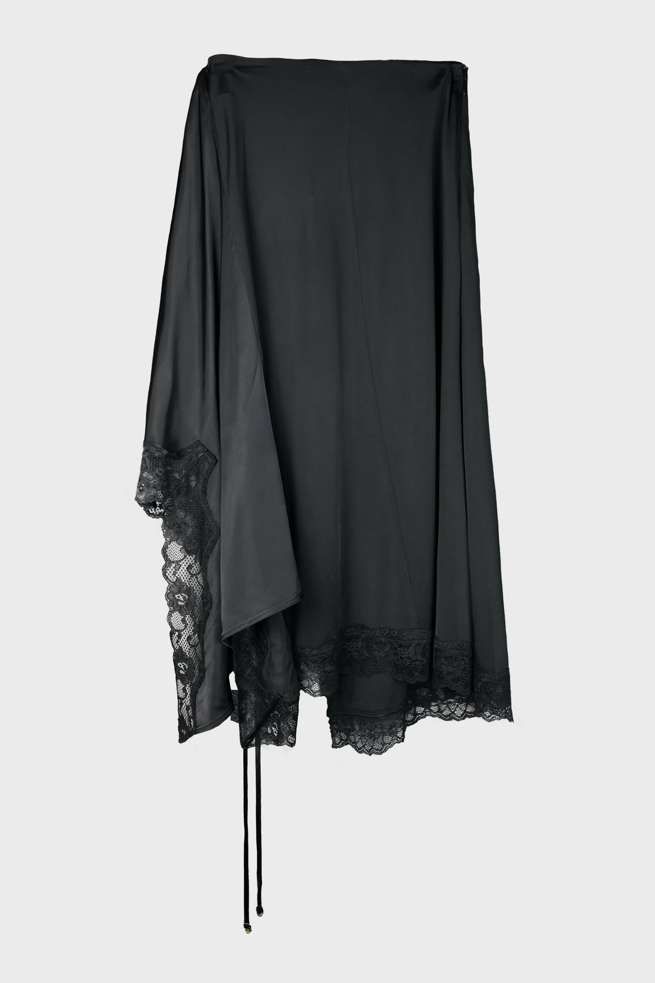 REWORKED LINGERIE SKIRT BLACK