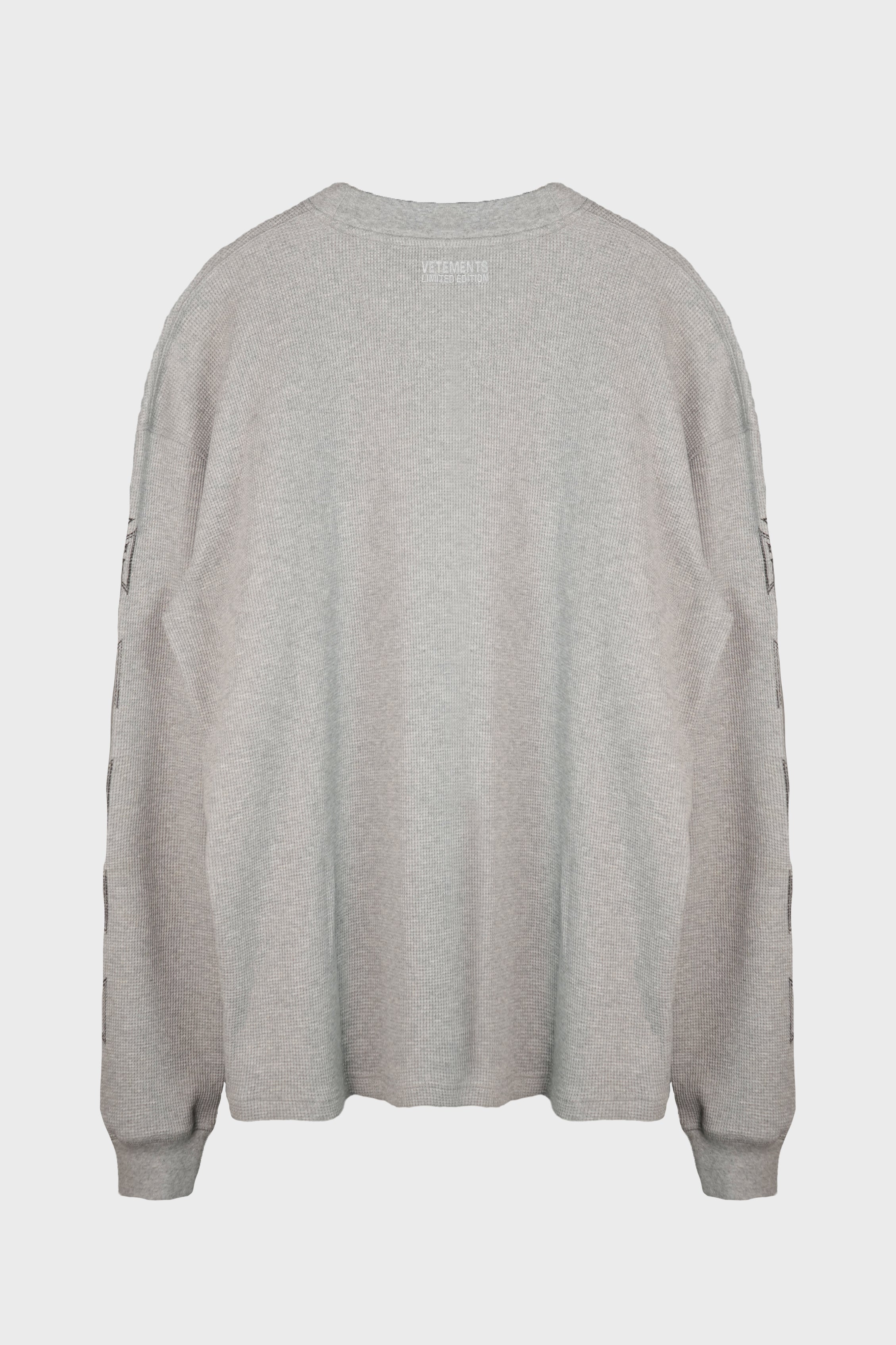 BIKER CROSS WAFFLE LONGSLEEVE GREY MELANGE