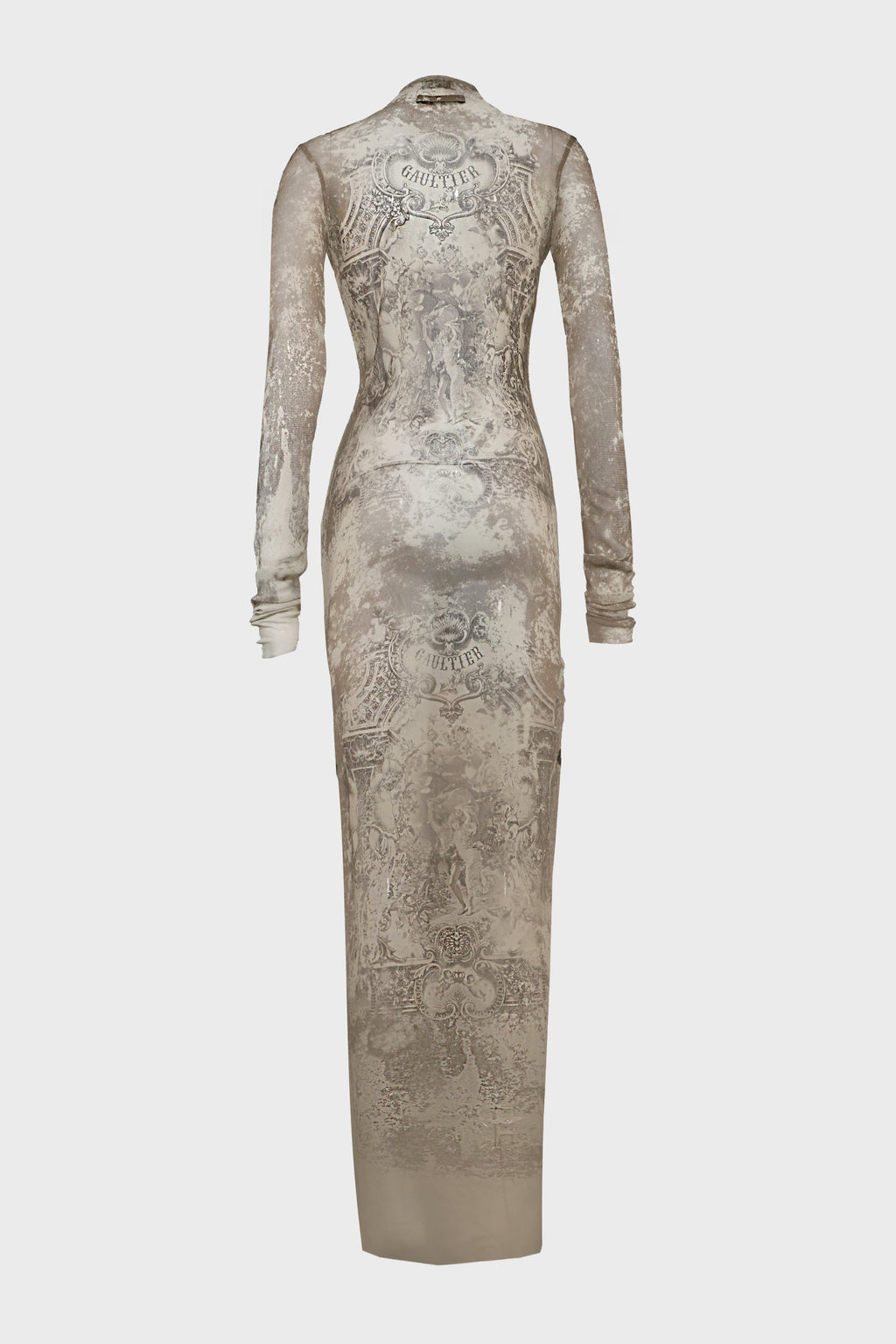 MESH LONG DRESS "MÉDAILLON" LIGHTBEIGE