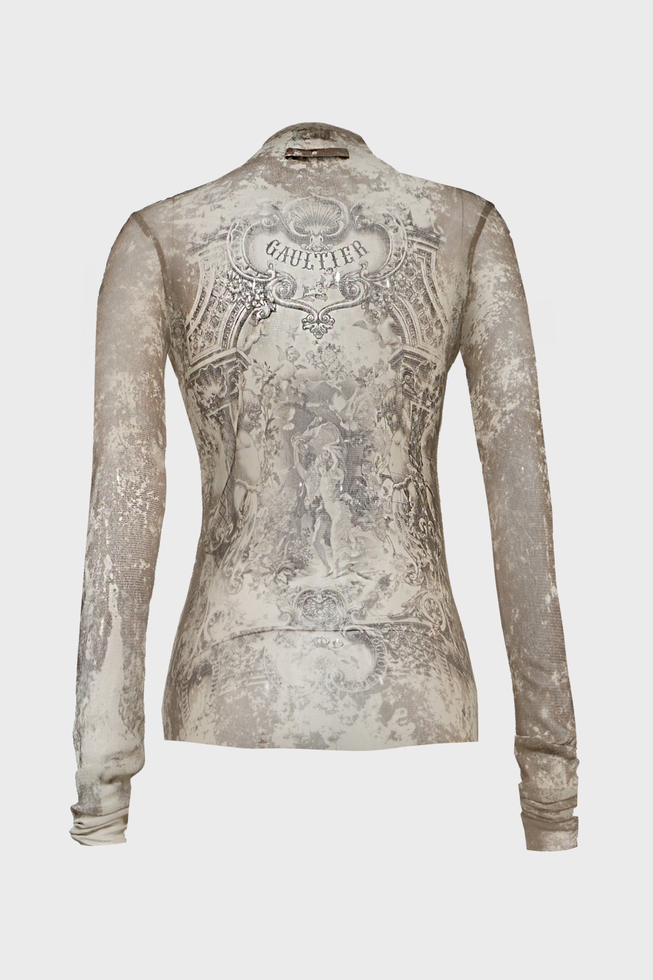 MESH LS TOP "MÉDAILLON" LIGHTBEIGE