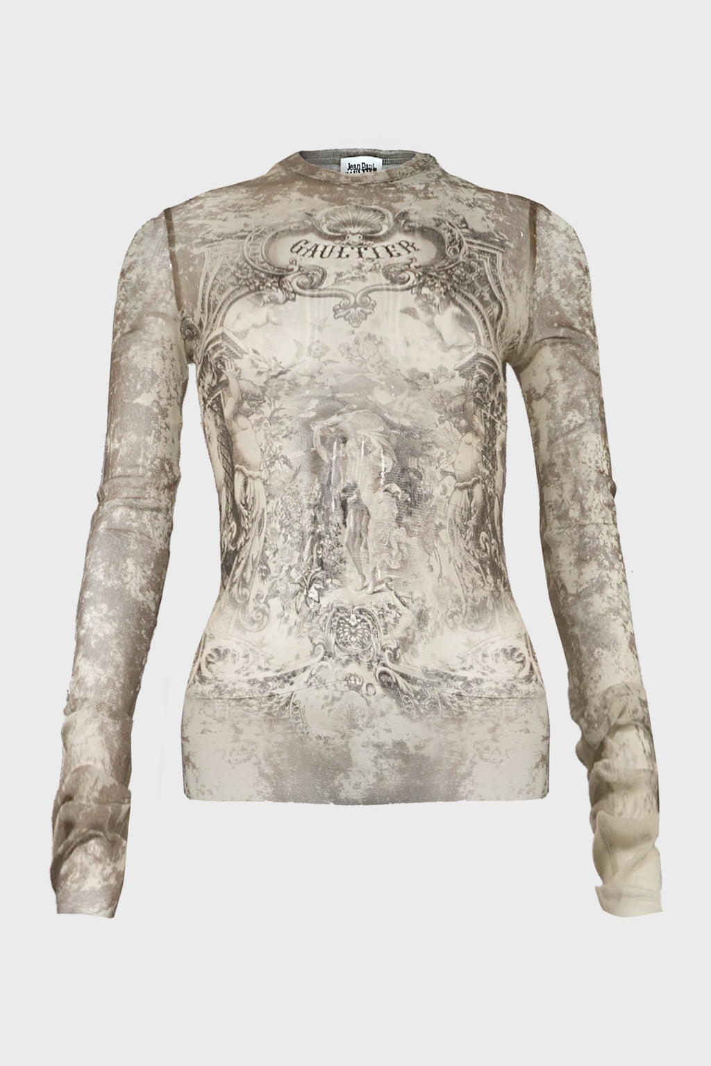 MESH LS TOP "MÉDAILLON" LIGHTBEIGE