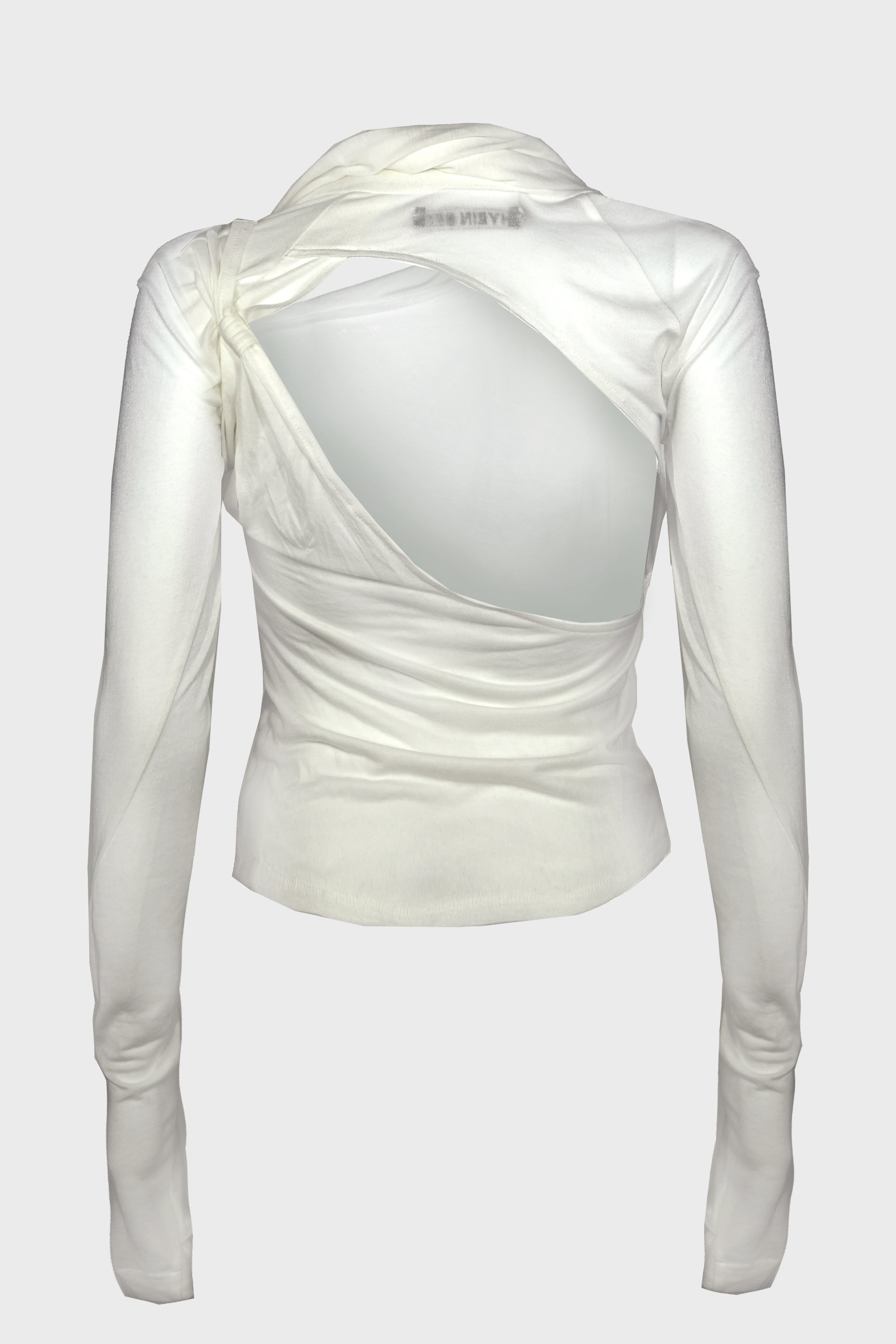 TIED LONG SLEEVE TOP WHITE