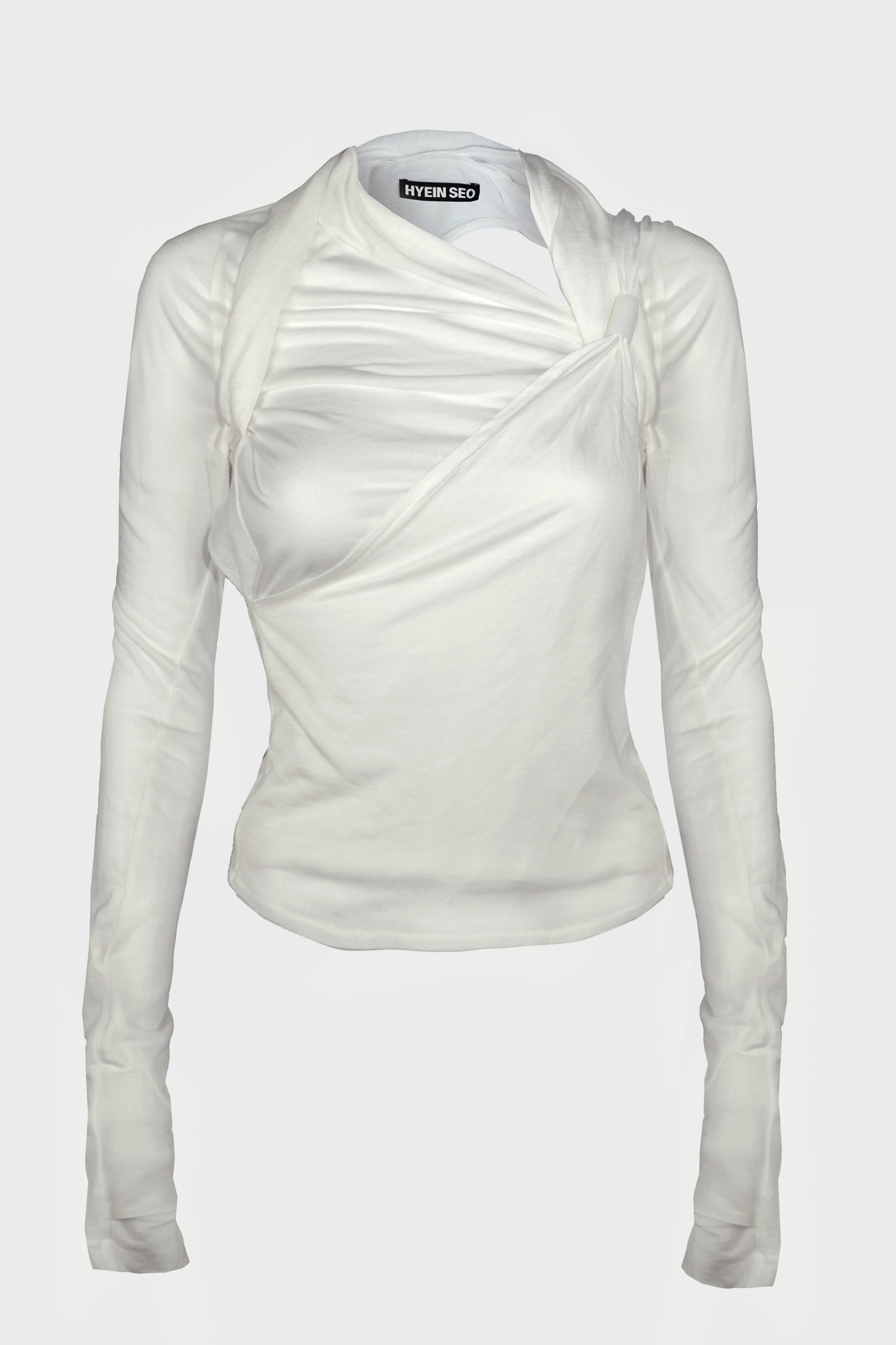 HYEIN SEO ハーフジップ トップス ホワイト HYEIN SEO - TIED LONG SLEEVE TOP WHITE – LABSTORE WORLD