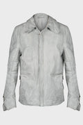 SHIRT COLLAR ZIP BLOUSON L.GREY