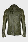 SHIRT COLLAR ZIP BLOUSON DIRTY D.OLIVE