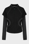 LAYERED ZIP TOP BLACK