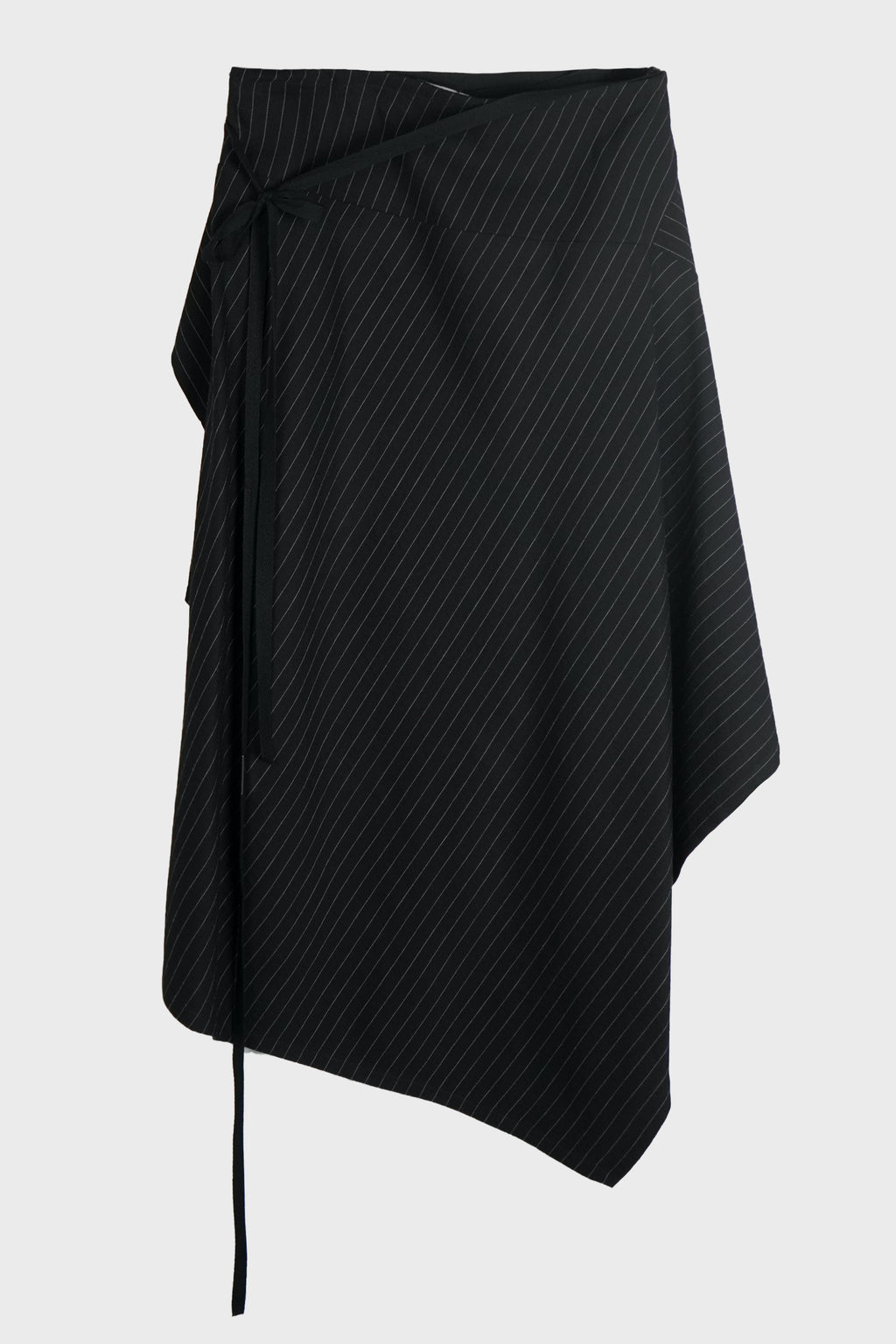 BIRIT ASYMMETRICAL WRAP SKIRT CHALK STRIPE