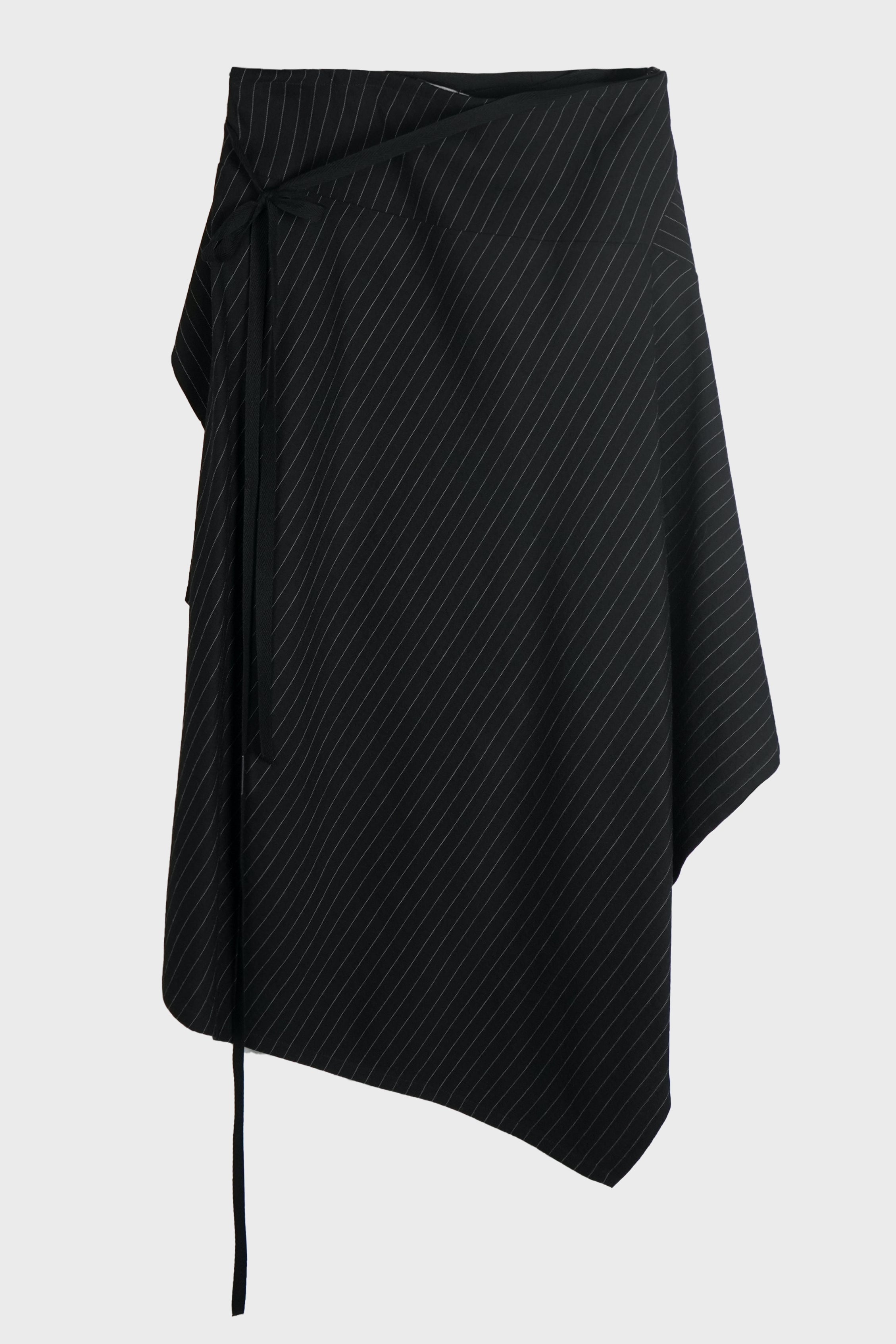 BIRIT ASYMMETRICAL WRAP SKIRT CHALK STRIPE