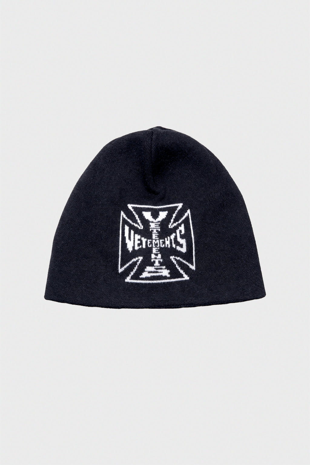 BIKER CROSS LOGO BEANIE BLACK