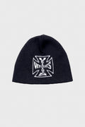 BIKER CROSS LOGO BEANIE BLACK