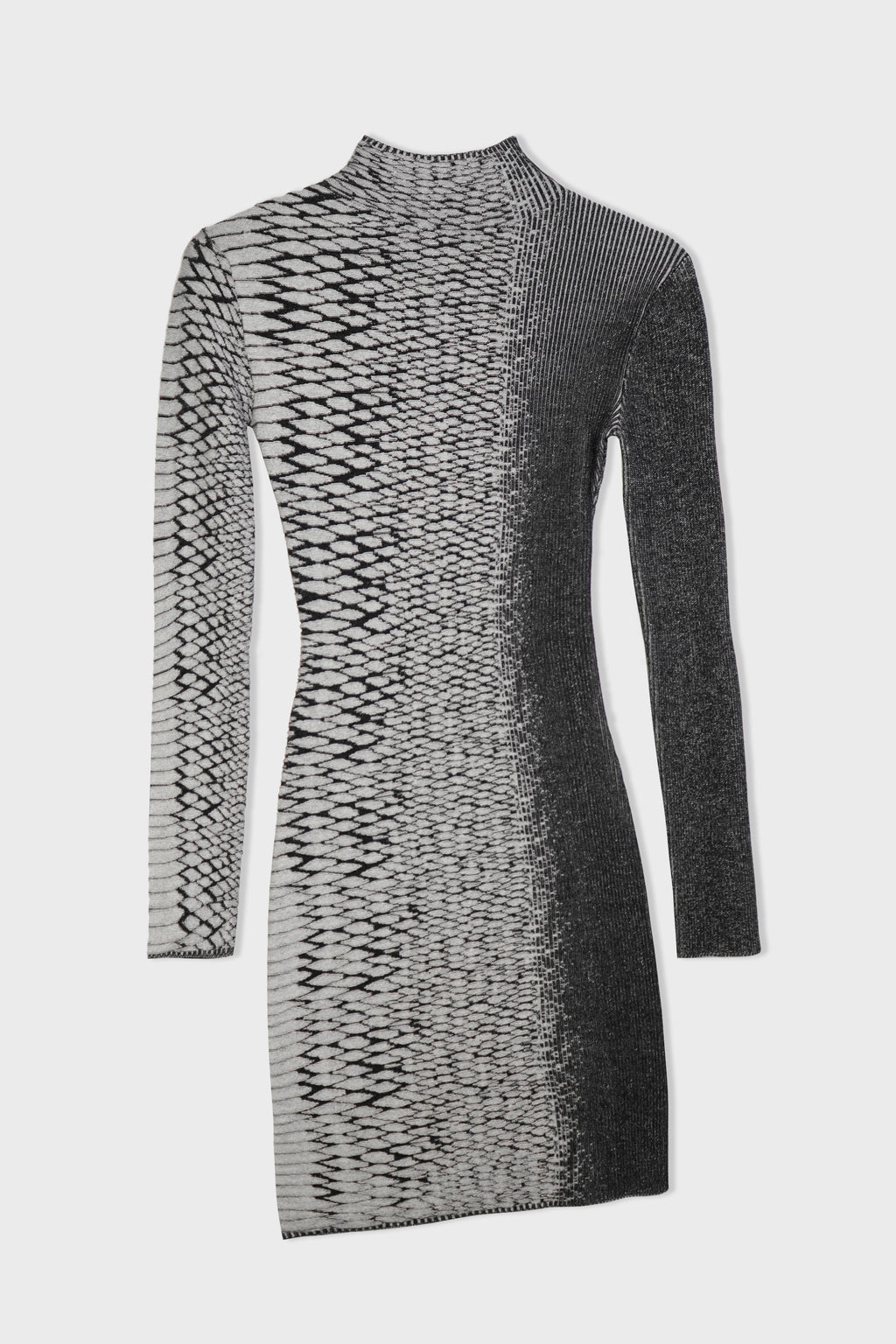 "3D SNAKE SKIN" LONG SLEEVES SHORT DRESS