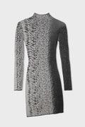 "3D SNAKE SKIN" LONG SLEEVES SHORT DRESS