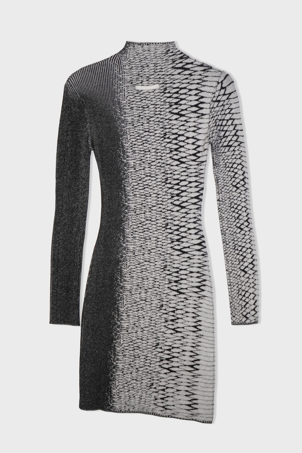 "3D SNAKE SKIN" LONG SLEEVES SHORT DRESS