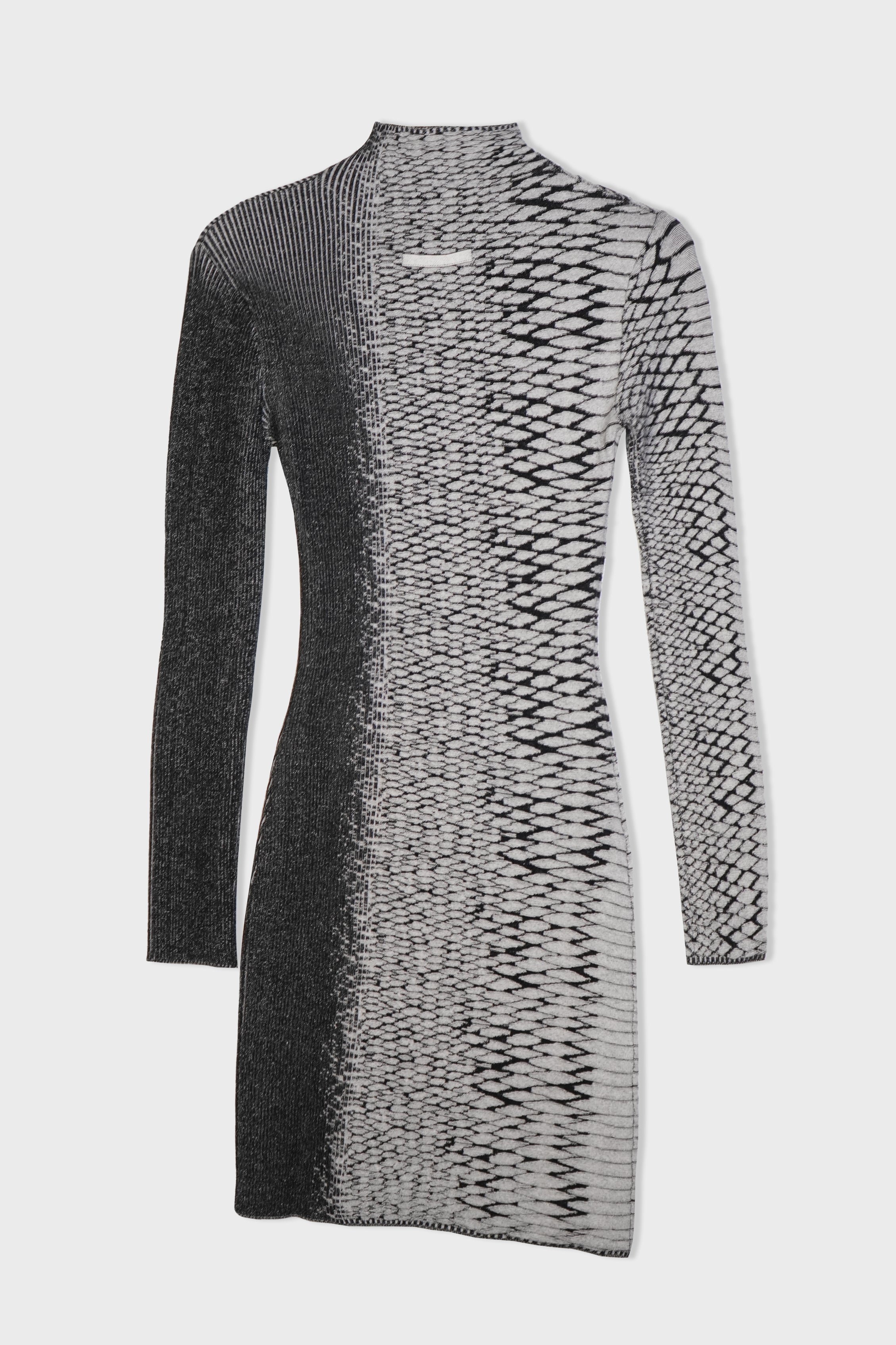 "3D SNAKE SKIN" LONG SLEEVES SHORT DRESS