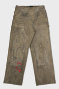 BEEN THRU IT WAXED CANVAS DBL KNEE PANT BROWN