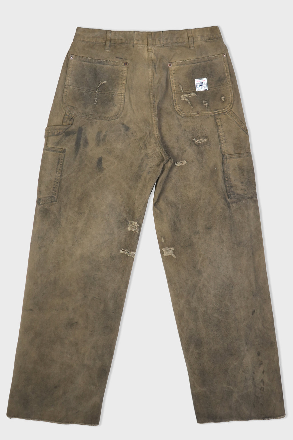 BEEN THRU IT WAXED CANVAS DBL KNEE PANT BROWN