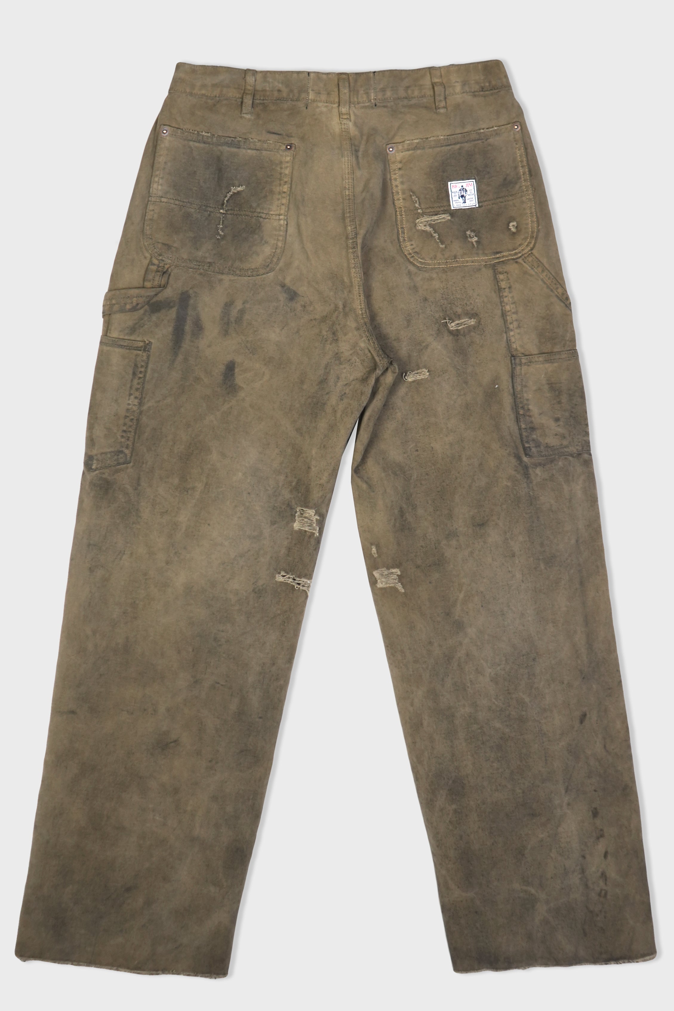 BEEN THRU IT WAXED CANVAS DBL KNEE PANT BROWN