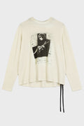EMIL WAFFLE JERSEY T-SHIRT "THE NIGHT WHISPERS" PRINT CHALK