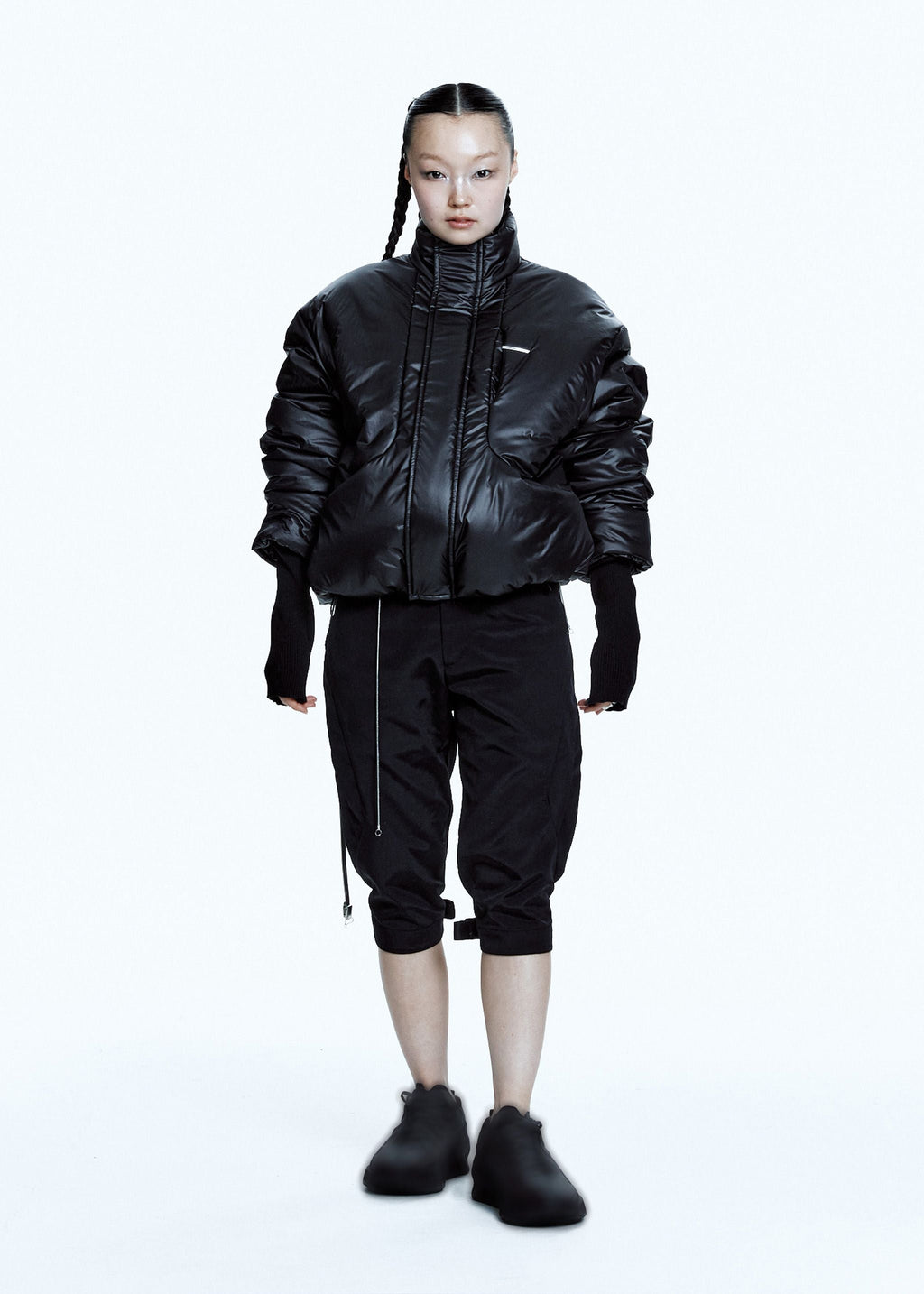 PADDED JACKET W/ BALACLAVA BLACK