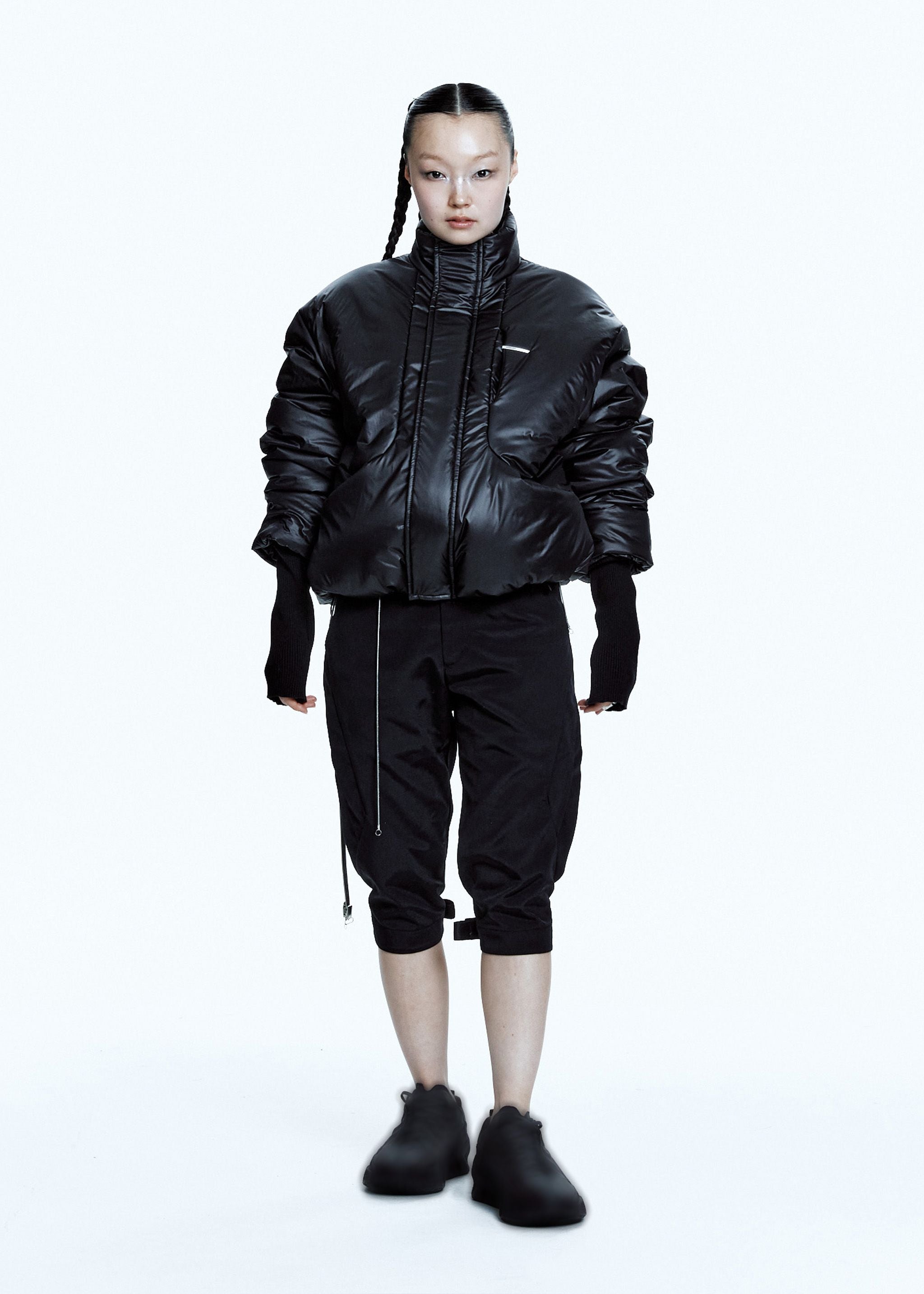 PADDED JACKET W/ BALACLAVA BLACK