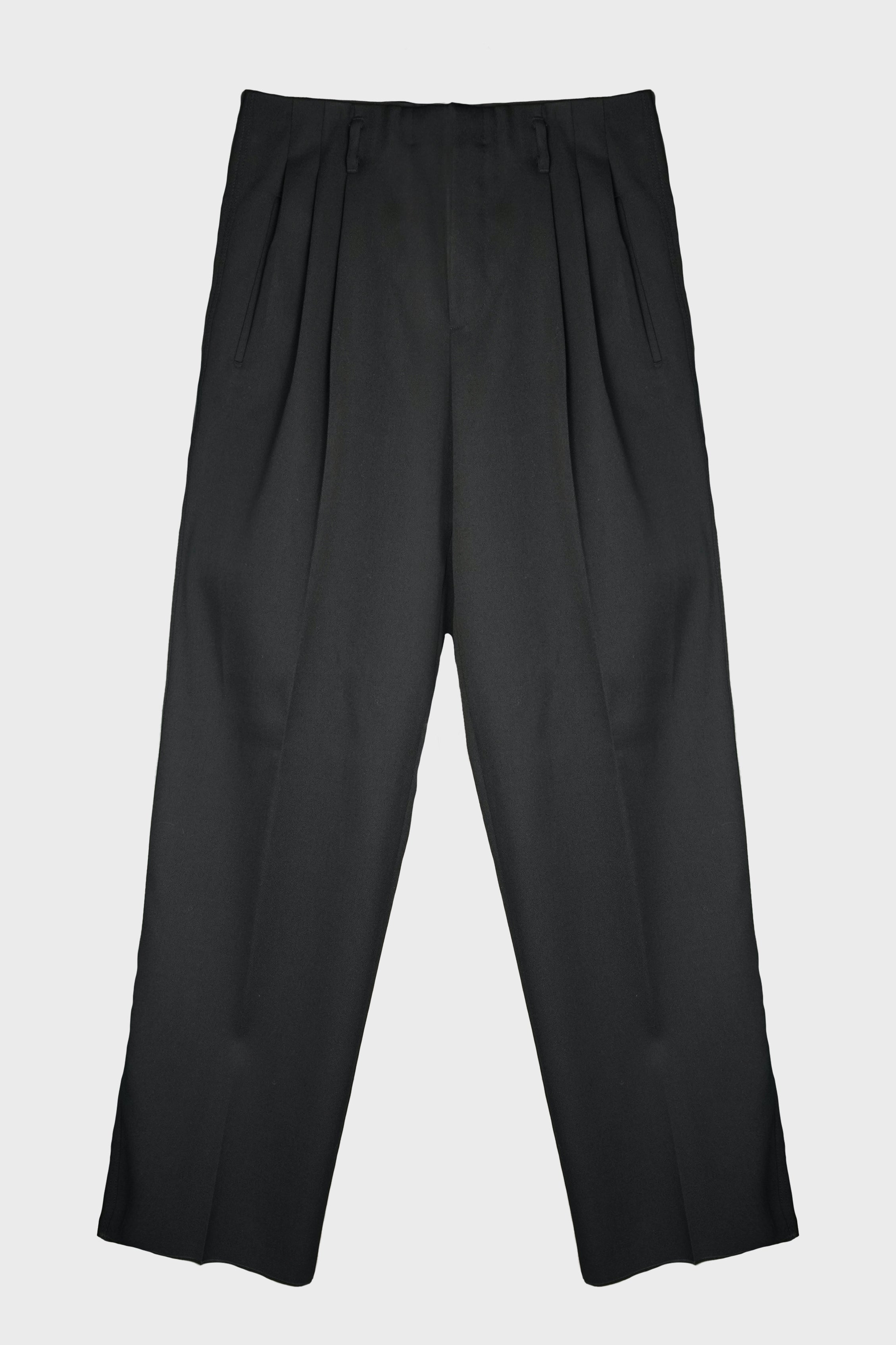 PLEATED TROUSERS BLACK