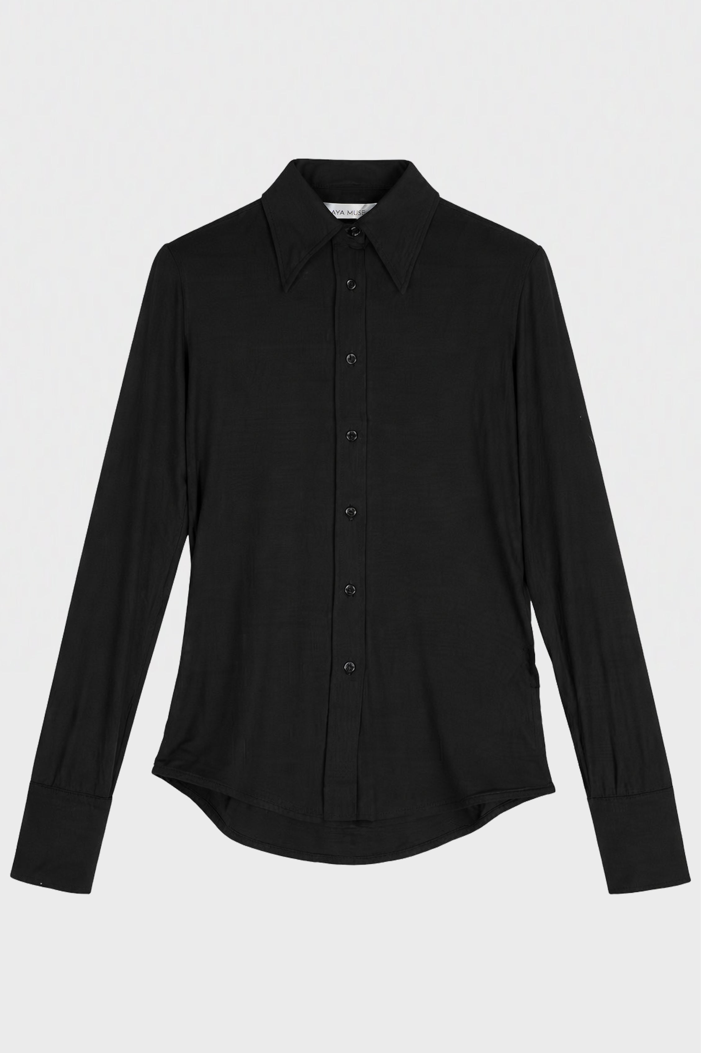 BUTTON-UP TOP PURE BLACK