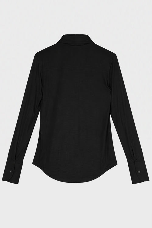 BUTTON-UP TOP PURE BLACK