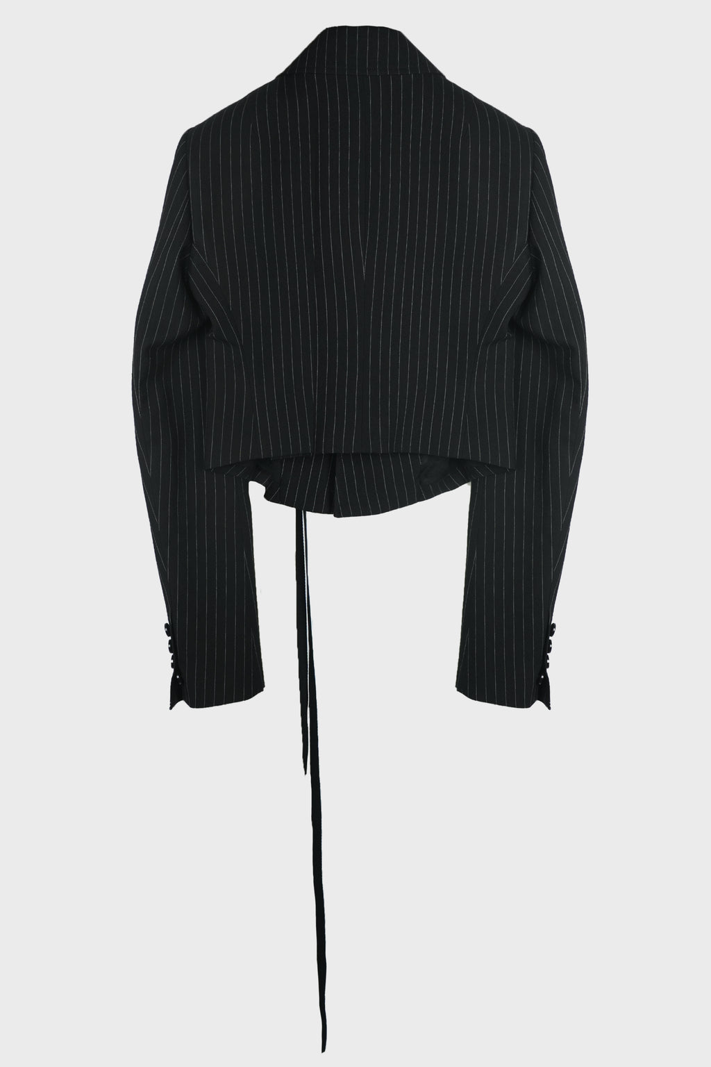 MANDA CROPPED FITTED JACKET CHALK STRIPE