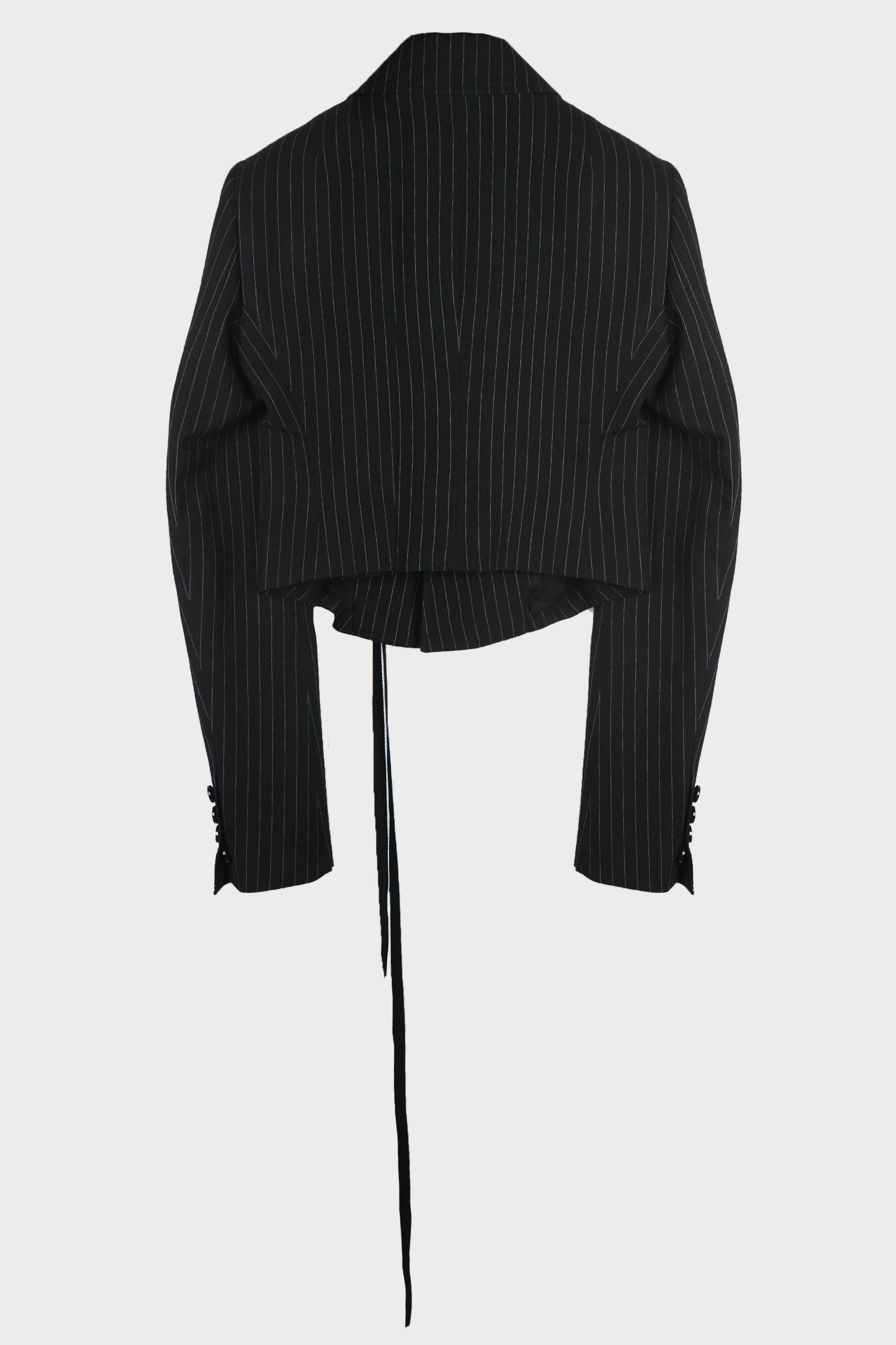 MANDA CROPPED FITTED JACKET CHALK STRIPE