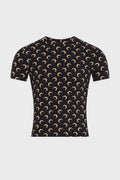 MOON PRINTED JERSEY SS CREWNECK TOP INVERSE TAN