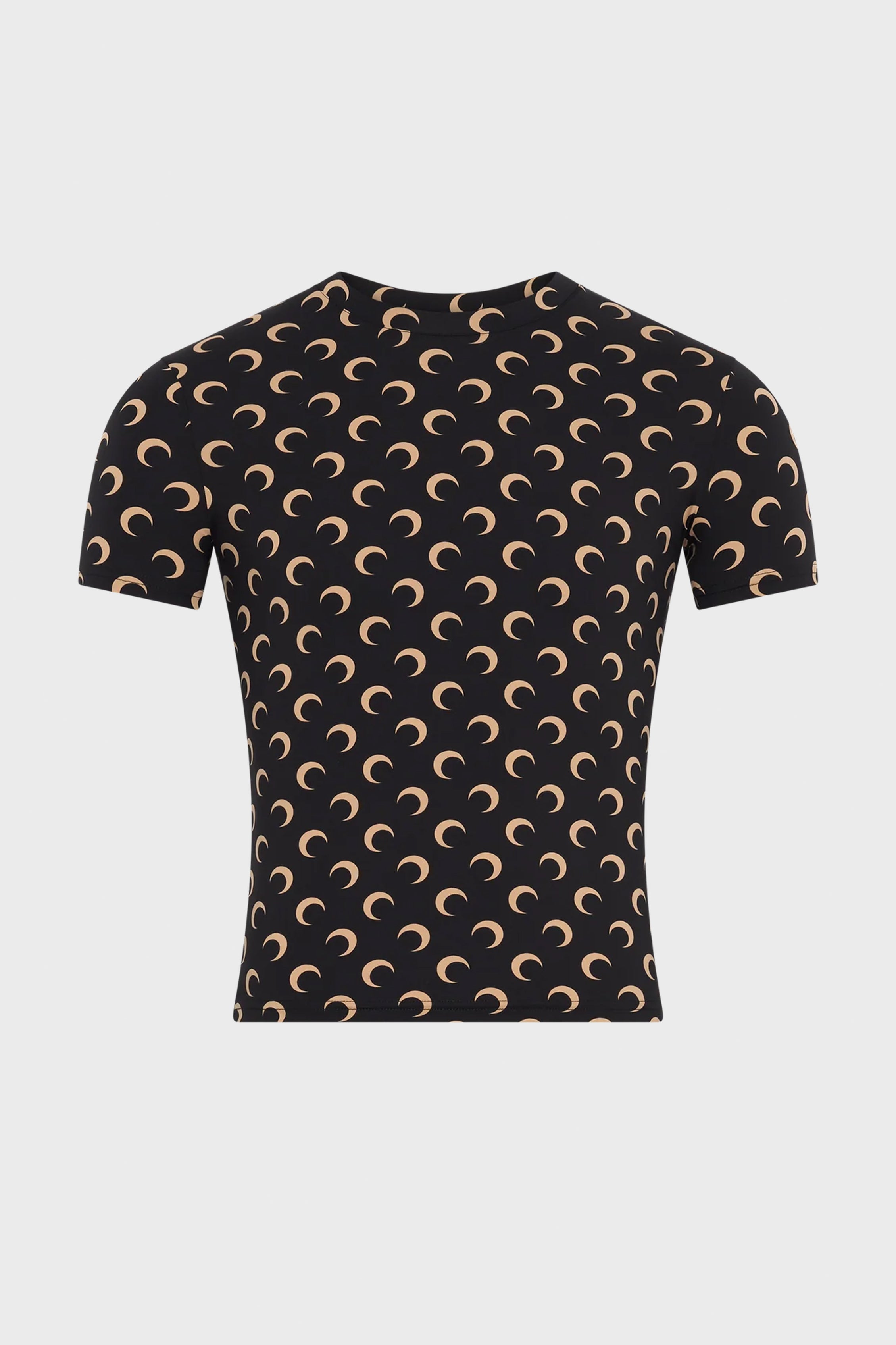 MOON PRINTED JERSEY SS CREWNECK TOP INVERSE TAN