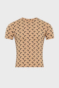 MOON PRINTED JERSEY SS CREWNECK TOP TAN