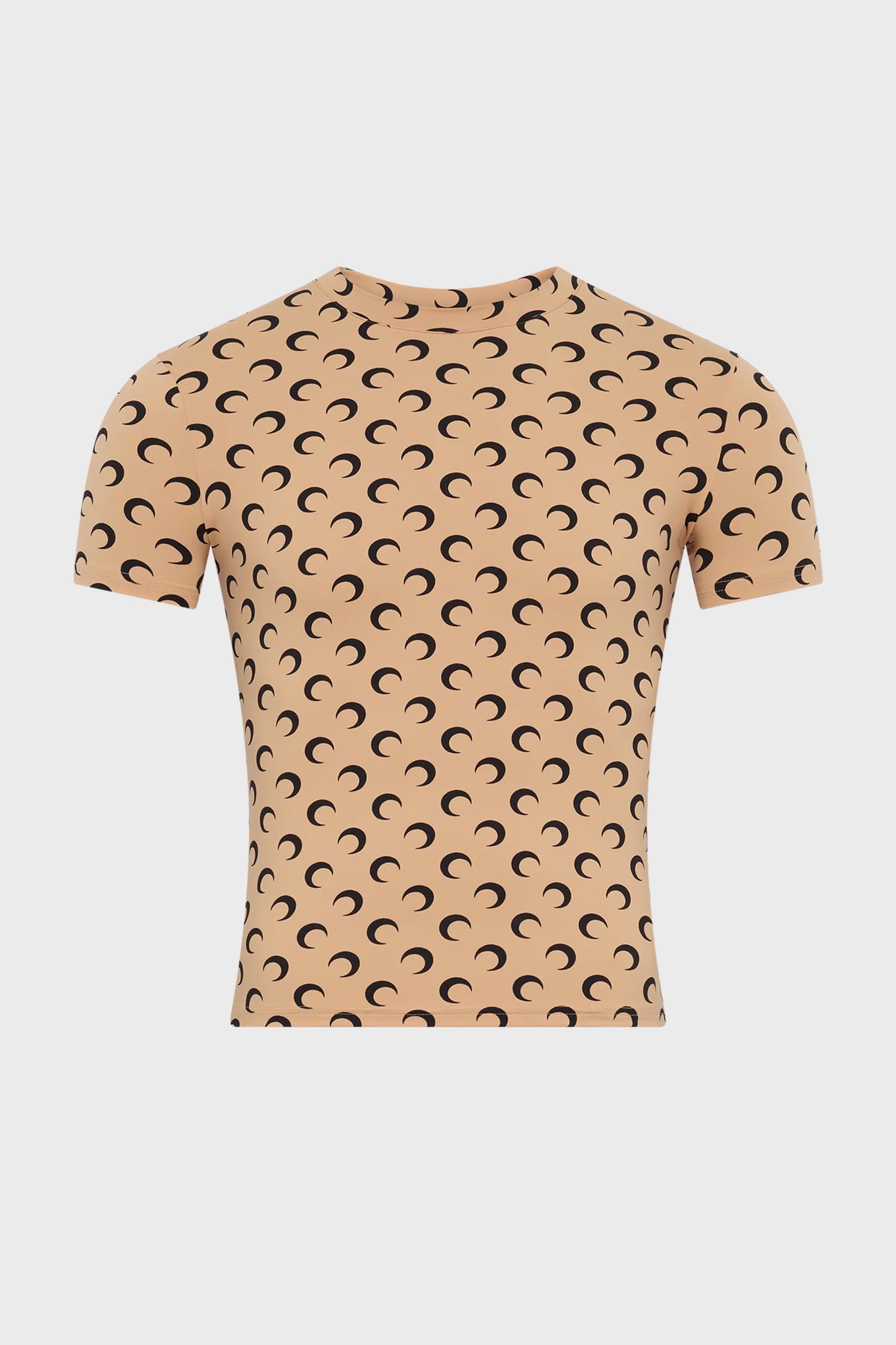 MOON PRINTED JERSEY SS CREWNECK TOP TAN