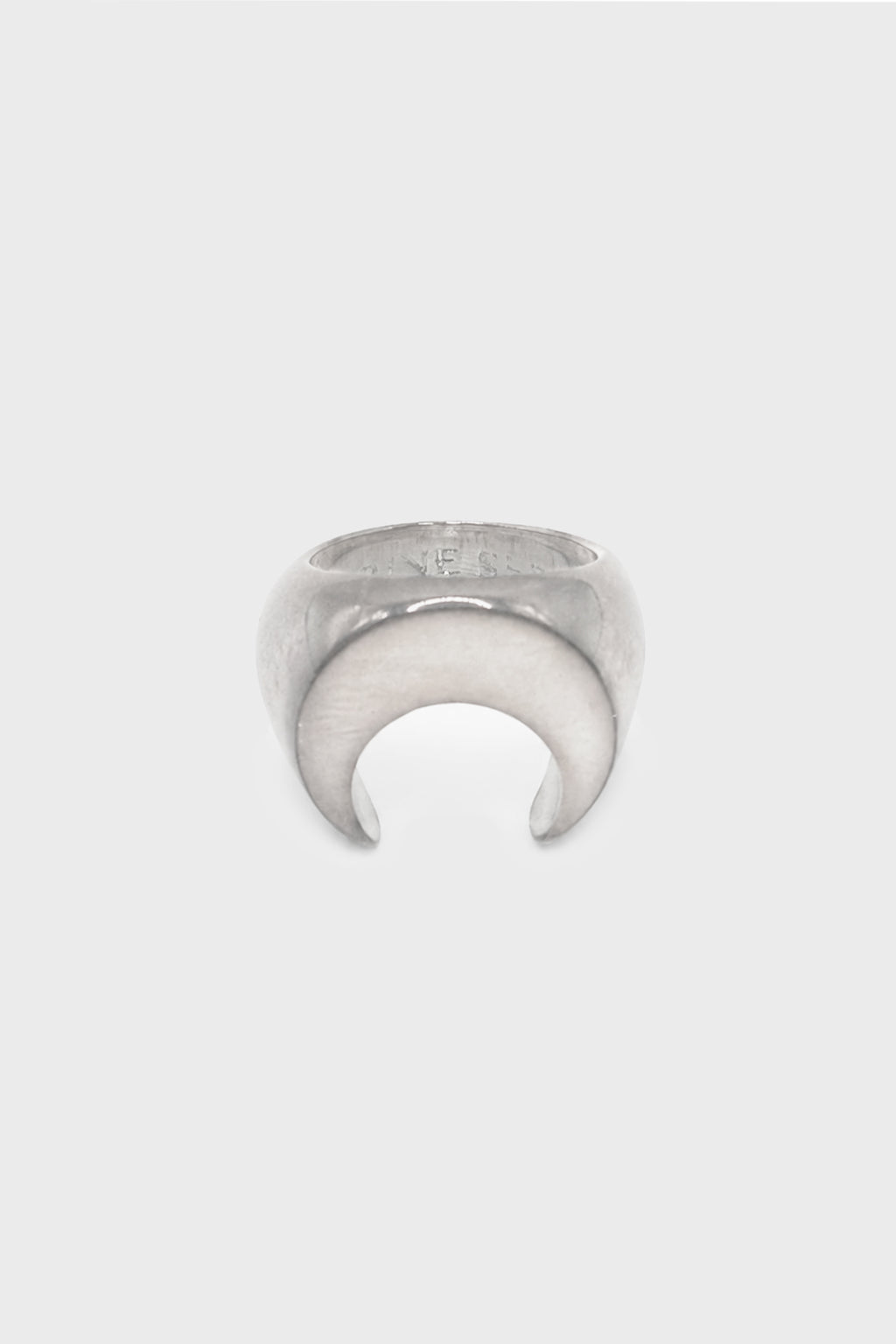 MOON STUD RING SHINY SILVER