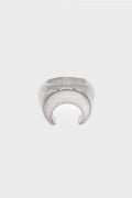 MOON STUD RING SHINY SILVER