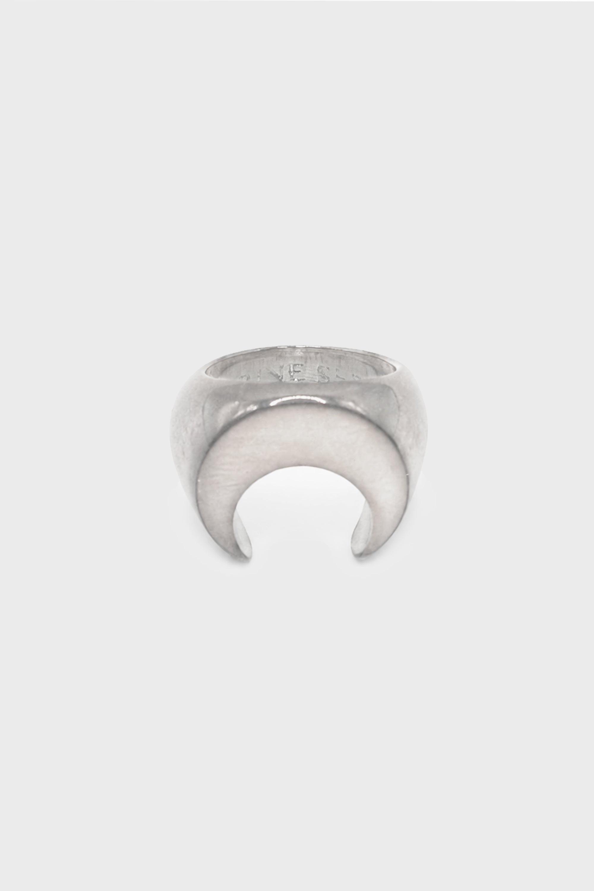 MOON STUD RING SHINY SILVER