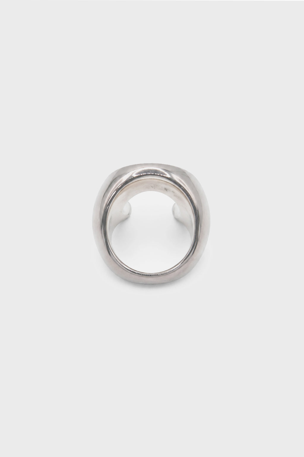 MOON STUD RING SHINY SILVER