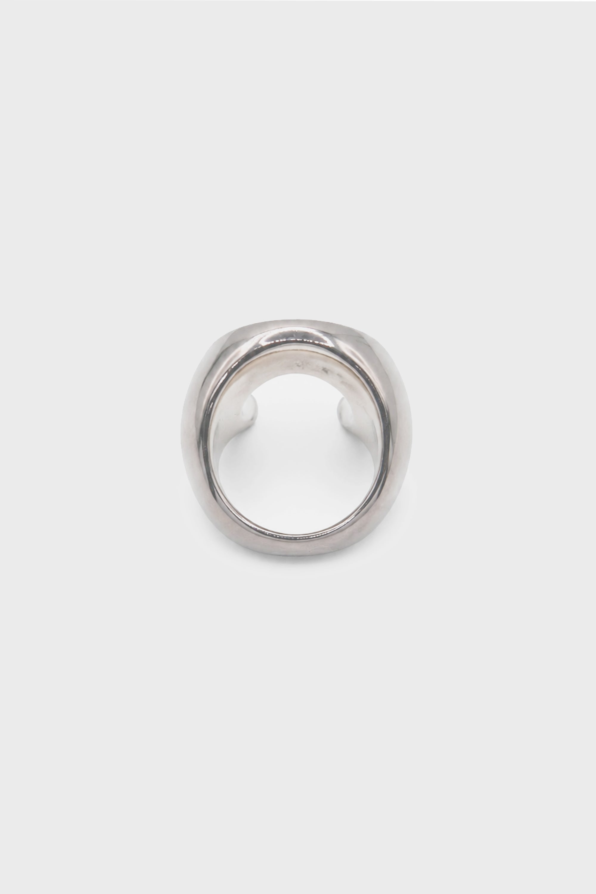 MOON STUD RING SHINY SILVER