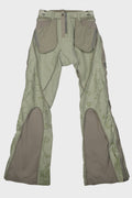 TEXTURED-CAMO EXO-FRAME EXPAND FLARE PANTS