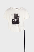 FLOOR MICRO T-SHIRT WITH "THE NIGHT WHISPERS" PRINT IVORY