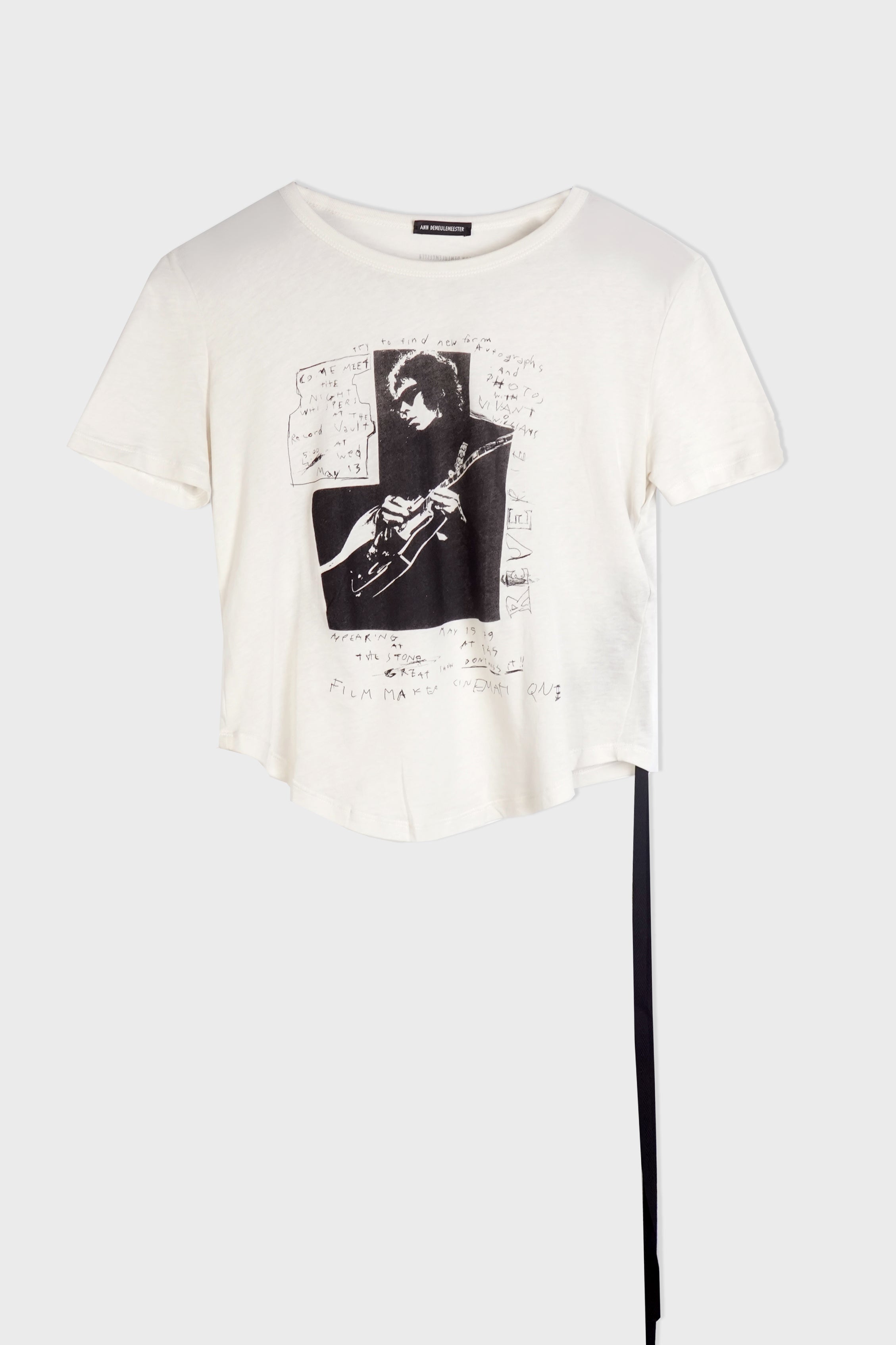 FLOOR MICRO T-SHIRT WITH "THE NIGHT WHISPERS" PRINT IVORY