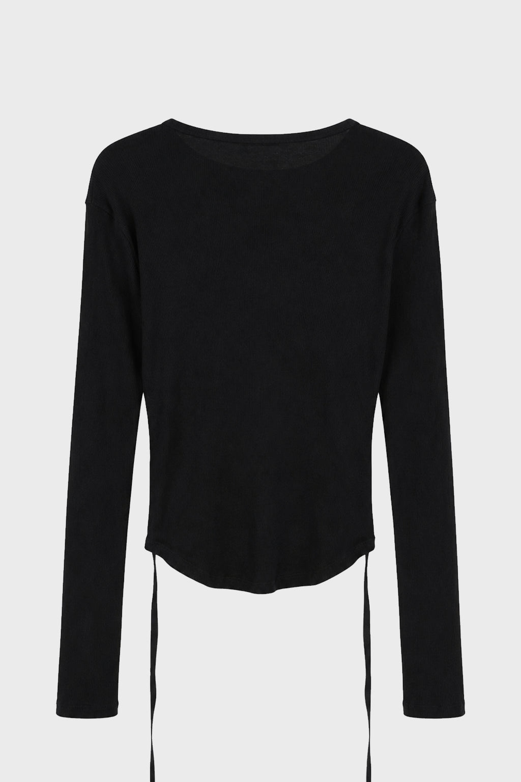 DOT WRINKLED CROPPED LONG SLEEVES TOP BLACK