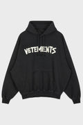 TAPE LOGO DESTROYED HOODIE FADED BLACK