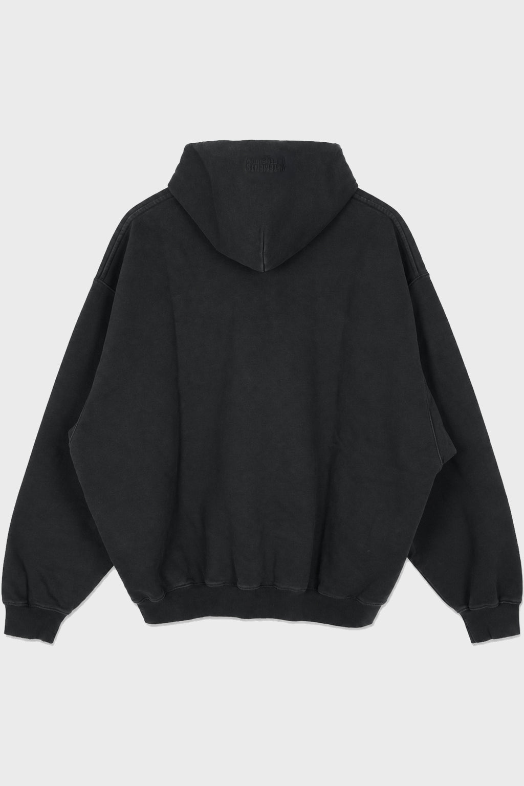 TAPE LOGO DESTROYED HOODIE FADED BLACK