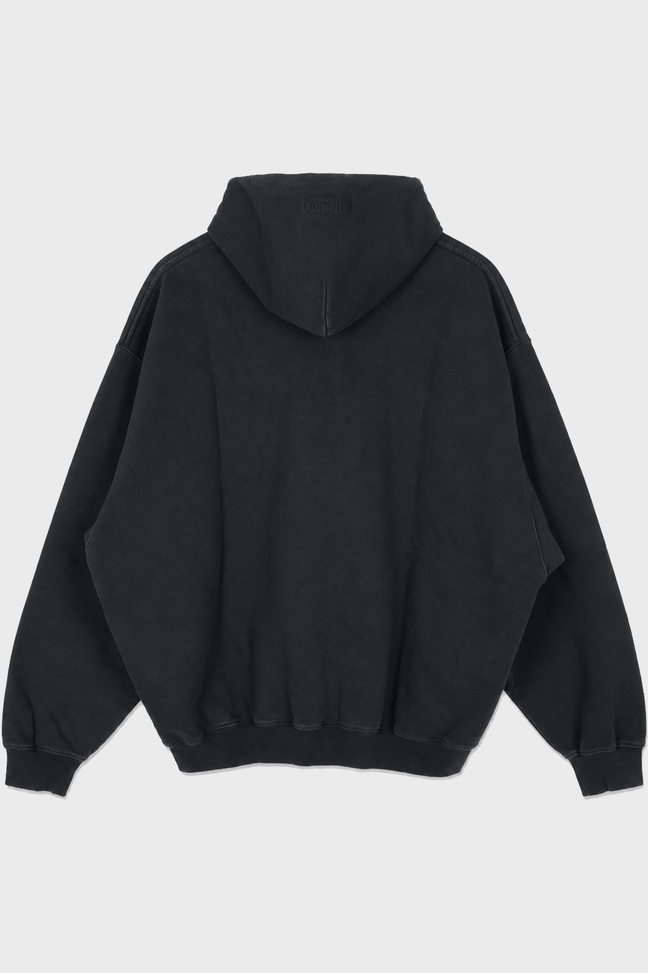 TAPE LOGO DESTROYED HOODIE FADED BLACK